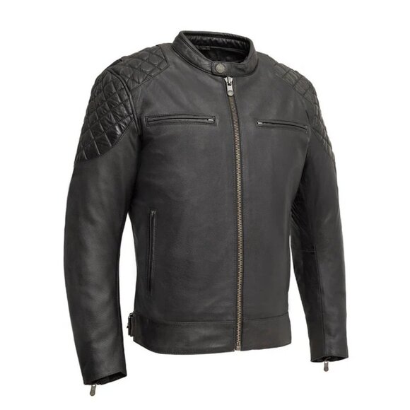 Grand Prix - Men's Leather Motorcycle Jacket - Picture 1 of 4